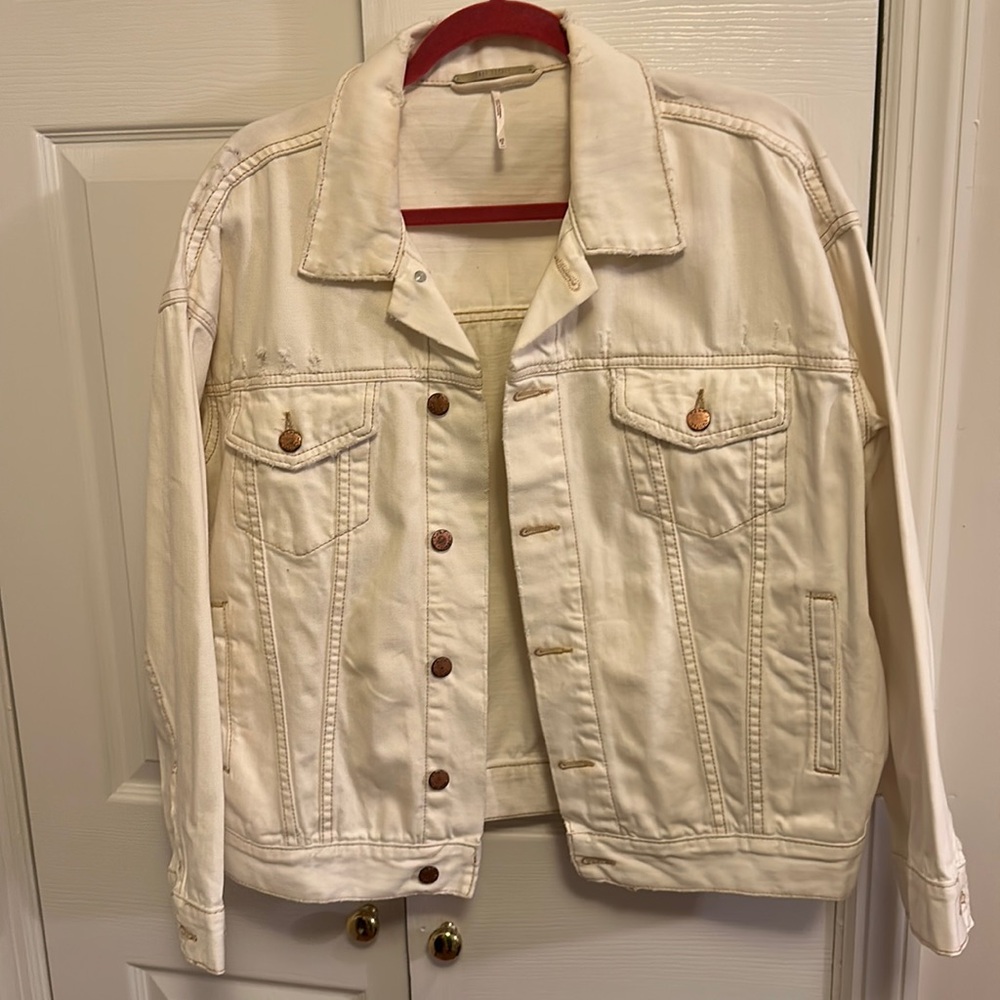 Free People White Denim Jacket XS/S